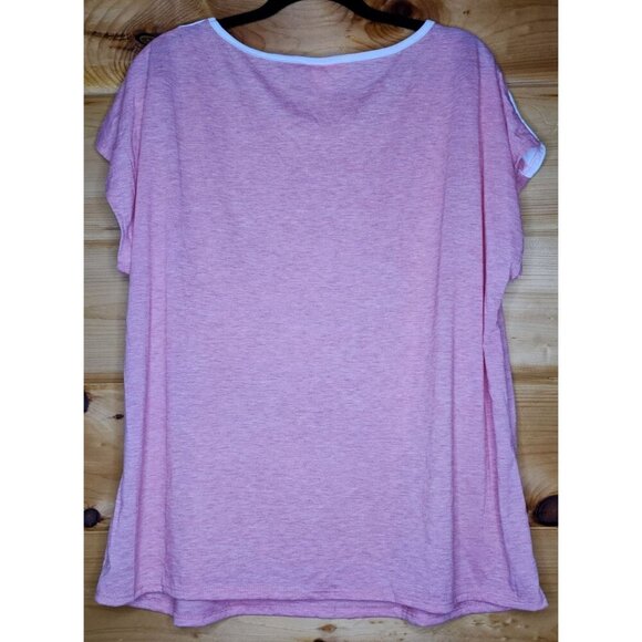 New Exclusive One Women's 2X Plus Size Blouse Pink Comfy Top Casual Beach Shirt - Picture 13 of 16